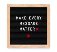 Happy You Felt Letter Board 10 x 10 Inch - Changeable Message Board with 510 Letters, Numbers & Symbols - Oak Wooden Frame, Stand & Storage Pouch - Home, Office, Birthday & Celebration Decor