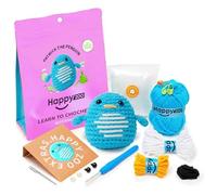 Happy Zoo Crochet Kits for Beginners Adults, with Step-by-Step Video Tutorial, Soft Yarn, Patrick The Penguin (Patrick The Penguin)