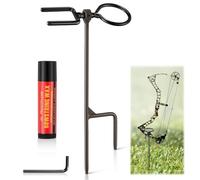 HappyAlley 1 Pack High Performance Portable Archer's Ground Bow Stake with 360° Rotating Fork, Durable and Versatile, Includes Arrow Ring and Bowstring Wax