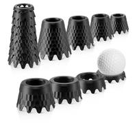 HappyAlley 8 Pack Simulator Golf Tees, TPU Unbreakable Material, Height from 1/4" to 2", Suitable for Indoor, Outdoor, Winter, Golf Mats, Turf and Driving Range(Black)