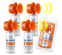 HappyAlley Air Horn, 1.4 oz 120 dB Loud Pet Trainer to Stop Dog Attacking Barking Fighting Jumping, Coyotes Air Horn for Safety, Protect Yourself & Pet While Walking, Orange(4 Pack)