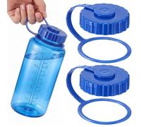HappyAlley Wide Mouth Water Bottle Replacement Lid, 2 Pack | Compatible with Nalgene 63mm Wide Mouth Bottle, Leakproof & Washable, Easy Install, For Hike, Camp & Travel