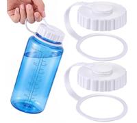 HappyAlley Wide Mouth Water Bottle Replacement Lid, 2 Pack | Compatible with Nalgene 63mm Wide Mouth Bottle, Leakproof & Washable, Easy Install, For Hike, Camp & Travel