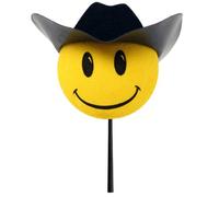 HappyBalls Cowboy Car Antenna Topper/Mirror Dangler - Yellow Plastic, Fits Most Antennas, Waterproof, Includes Cord And String, Birthday Occasion