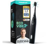 happybrush Sonic Toothbrush Eco Vibe 3+ - "The Lions' Den - Test Winner - Electric Toothbrush with 8 W attery - Ultrasonic Toothbrushes - Allblack