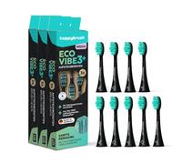 happybrush® Sustainable Replacement Toothbrush Heads for Electric Sonic Toothbrush Eco VIBE 3 - Black/Mint - Soft - Pack of 3