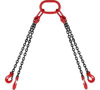 Happybuy 8MM Lifting Chain Sling with Hooks, 4 Leg Chain Sling Chain Sling, 1.5M Lifting Chains Chain Hanging with Shortners Crane 11023LBS / 5T, Red