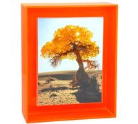 HappyDino 11x14 Acrylic Picture Frame for Wall and Tabletop Neon Floating Photo Frame with Decorative Bright Color, Neon Orange