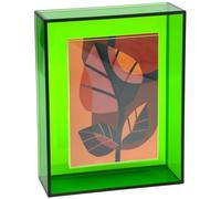 HappyDino 5x7 Acrylic Picture Frame for Wall and Tabletop Neon Floating Photo Frame with Decorative Bright Color, Turquoise Green