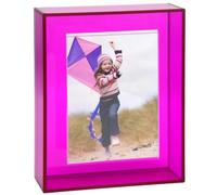HappyDino 5x7 Acrylic Picture Frame for Wall and Tabletop Neon Floating Photo Frame with Decorative Bright Color, Purple