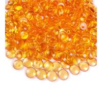 HappyFiller Fall Decoration 630 PCS Decorative Bright Orange Color Acrylic Gems Flat Marbles Stone 0.6 Inch Fake Gemstones for Vase Fillers,Arts Crafts,Party Confetti,Home Accents,Kitchen Decor