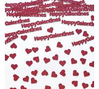HappyGalentines Heart Confetti - Pearlescent Card with Red Heart Shapes - Scatter/Sprinkle on a Table as Decorations