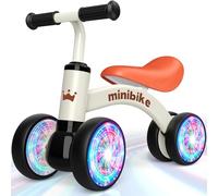 HappyGoLucky Kids Balance Bike Toys for 1 2 Year Old Boys Gifts, 4 Wheels Lighting Ride on Baby Boy Trike Gift for 1 2 Year Old Boys, 1st Birthday Gifts for Boy Age 1 2 Toddler Bike Tricycles