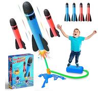 HappyGoLucky Kids Toys Age 3-12, Rockets Toys for 4-10 Year Old Boys 3-9 Year Old Boys Girls Gifts Rocket Toy Launcher Boys Age 5 6 7 Outdoor Garden Game Birthday Gifts for Kids
