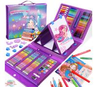 HappyGoLucky Mermaid Gifts for Girls, Craft Kits for Kids 3-9 Year Old Girls Gifts Arts and Crafts for Kids Girls Birthday Presents Age 5 6 7 Colouring Pencils for Children Girls Toys Age 3-12