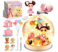 HappyGoLucky Princesses Night Light for Kids, Craft Kits for Kids Toys for 3 4 5 6 Year Olds Girl Christmas Xmas Gifts Girls Birthday Presents for 3-9 Year Olds Girls Toys Age 3-10