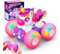 HappyGoLucky Remote Control Cars, Unicorn Gifts for Girls 3-8 year Old, Rc Stunt Car With LED Light Music, Girls Toys for 2 3 4 5 6 7 8 year Old Girl Birthday Presents, Stocking Fillers Kids Toy Cars