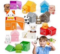 HappyGoLucky Toddler Toys for 1 2 3 Year Old Boys Girls, Farm Animals for 1-4 Year Old Girl Gifts Baby Travel Toys 1st Birthday Gifts for Girls Boys Montessori for 1-3 Year