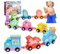 HappyGoLucky Toys for 1 2 3 4 Year Old Girls Gifts, Unicorn Train Set Toddler Toy Age 1-4 Educational Toys Gifts for 1 2 year old Girls