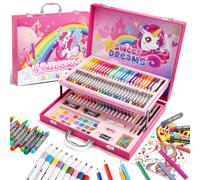 HappyGoLucky Unicorn Art Set Colouring Pencils Drawing Case for Kids