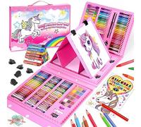 HappyGoLucky Unicorn Gifts for Girls, Art Set Supplies for Kids 3-9 Year Old Girl Gifts Colouring Pencils for Children 3-12 Year Old Girl Boys Toys Girls Birthday Presents Craft Kits for Kids