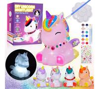 HappyGoLucky Unicorn Night Light DIY Craft Kit for Kids Age 3-14, Unicorn Painting Set, Unfoldable
