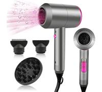 HappyGoo Hair Dryer Professional Ionic Hairdryer with 2 Speed 3 Heat Setting, Cool Shot Button, 1 Diffuser & 2 Concentrator, Hairdryers for Women & Man