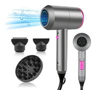 HappyGoo Hair Dryer Professional Ionic Hairdryer with 2 Speed 3 Heat Setting, Cool Shot Button, 1 Diffuser & 2 Concentrator for Women Man