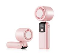 HappyGoo Portable Fan, 5-Speed Turbo Mini Fan, Smart LED Display for Speed and Battery, Quiet Low-Noise Design, Suitable for Outdoor, Travel, Commuting, and Summer Use