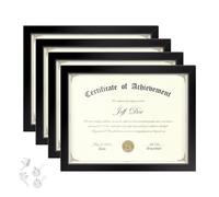 HappyHapi Certificate Frame 8.5x11, Degree Frame for Diplomas, Degree certificates, Photos, Diploma Frames for Tabletop and Wall Display, Black, 4 Pack