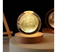 HappyHaves Calming Stellar Spheres 3D Solar System Crystal Ball Night Light (Moon)