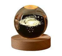 Happyhaves Calming Stellar Spheres The Galaxy,Saturn and The Moon, 3D Solar System Crystal Ball Night Light,LED Crystal Space Lamp for Bedroom Living Room Decor (A)