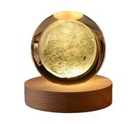 Happyhaves Calming Stellar Spheres The Galaxy,Saturn and The Moon, 3D Solar System Crystal Ball Night Light,LED Crystal Space Lamp for Bedroom Living Room Decor (D)