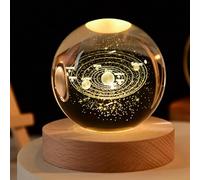 Happyhaves Sphere, Happy Haves Light Sphere,Happyhaves Calming Stellar Spheres The Galaxy, Saturn and The Moon, 3D Solar System Crystal Ball Night Light,LED Crystal Space Lamp (8cm/3.15in,#10)