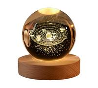 Happyhaves Sphere,Happyhaves Calming Stellar Spheres The Galaxy,3D Solar System Crystal Ball Night Light,Saturn and The Moon Night Light for Bedroom Living Room Decor (Solar System)