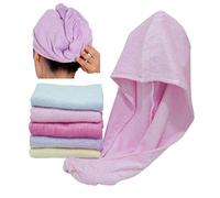 Happyit 1PCS 100% Bamboo Fiber Soft Head Towel Super Magic Absorbing Hair Drying Hat for Women's Girls Lady's Bath Shower (Pink)