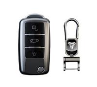 Happyit Car Key Case Cover Titanium Grey for Volkswagen VW Polo Passat B5 Golf 4 5 6 Jetta Mk6 Tiguan Gol CrossFox Plus Eos Scirocco Beetle (Grey+Square Buckle)