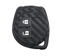 Happyit Carbon Fiber Pattern Soft Silicone Car Key Cases Cover for Suzuki SX4 Swift Grand Vitara Ciaz Liana Spresso Celerio Jimny Jeemny 2 Botones Black