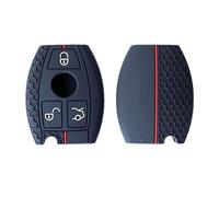 Happyit Honeycomb Pattern Silicon Car Key Cover Cases for Mercedes Benz A B C S Class AMG GLA CLA GLC W176 W221 W204 W205 3 Buttons Black
