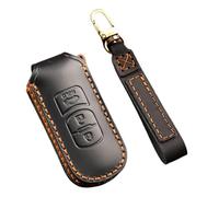 Happyit Leather Car Key Case Cover Shell for Mazda 2 3 5 6 Demio Atenza Axela CX-3 CX-5 CX-4 CX-7 CX-9 MX-5 2/3 Buttons (Black+3B)