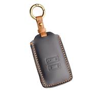 Happyit Leather Car Remote Key Case Cover for Renault Koleos Kadjar Megane Talisman Captur Espace Clio 2016-2023 Dacia Duster 2023 4 Buttons (Black)