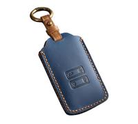 Happyit Leather Car Remote Key Case Cover for Renault Koleos Kadjar Megane Talisman Captur Espace Clio 2016-2023 Dacia Duster 2023 4 Buttons (Blue)