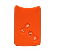 Happyit Silicone Car Key Cover Case for Renault Clio Scenic Megane Duster Sandero Captur Twingo koleos 4 Buttons Remote Control (Orange)