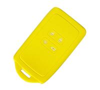 Happyit Silicone Car Key Cover Case for Renault Clio Scenic Megane Duster Sandero Captur Twingo koleos 4 Buttons Remote Control (Yellow)