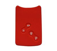 Happyit Silicone Car Key Cover Case for Renault Clio Scenic Megane Duster Sandero Captur Twingo koleos 4 Buttons Remote Control (Red)