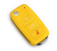 Happyit Silicone Car Key Cover Case for Volkswagen VW Polo Passat B5 Golf 4 5 6 Jetta Mk6 Tiguan Gol CrossFox Plus Eos Scirocco Beetle (Yellow)