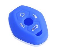 Happyit Silicone Car Smart Key Case Cover Compatible with bmw 02 Models 525 X3 X5 X6 Z3 Z4 3 5 7 Series E38 E39 E46 E53 E60 E61 E63 E64 E83 E85 E86 325i 2 Buttons Remote Control Accessories (Blue)