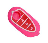 Happyit Silicone Car Smart Key Cover Case for Alfa Myth 159 GTO Myth Giulietta Romeo 4C GTA-m38 3 Buttons Remote Control (Rose Red)