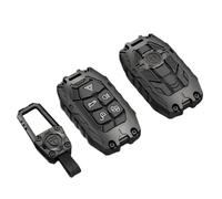 Happyit Zinc Alloy Car Key Case Cover Compatible with Land Rover Discovery 4 Range Rover Sport Evoque Vogue LR2 LR4 Für Jaguar Freelander XFL XE XJ 5 Button (Black+Square Buckle)