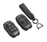 Happyit Zinc Alloy Car Key Case Cover for Discovery 4 Range Rover Sport Evoque Vogue LR2 LR4 Für Jaguar Freelander XFL XE XJ 5 Button (Black+Rope)